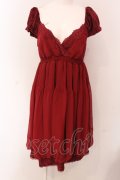 axes femme / ベロア切り替えシフォンチュニ M ワイン O-25-05-08-046-AX-TO-OW-OS