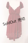 axes femme / ベロア切り替えシフォンチュニ M ワイン O-25-05-08-046-AX-TO-OW-OS