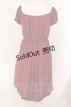 画像3: axes femme / ベロア切り替えシフォンチュニ M ワイン O-25-05-08-046-AX-TO-OW-OS