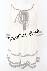 LIZ LISA / チロリアンテープカットチュニック  アイボリー×ブラウン O-25-05-08-049-LO-TO-IG-OS
