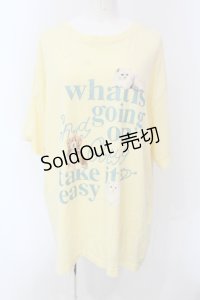 Candy Stripper / CND CLUB BIG TEE Tシャツ 2 イエロー O-25-05-08-052-PU-TS-IG-OS