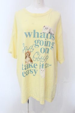 画像1: Candy Stripper / CND CLUB BIG TEE Tシャツ 2 イエロー O-25-05-08-052-PU-TS-IG-OS