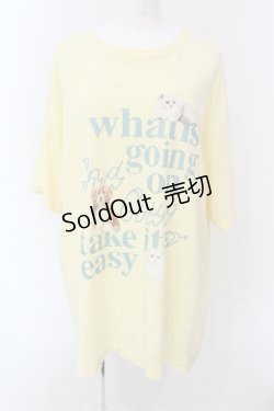 画像1: Candy Stripper / CND CLUB BIG TEE Tシャツ 2 イエロー O-25-05-08-052-PU-TS-IG-OS