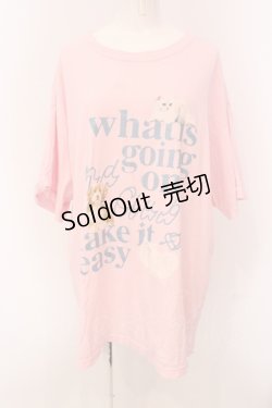 画像1: Candy Stripper / CND CLUB BIG TEE Tシャツ 2 ピンク O-25-05-08-055-PU-TS-IG-OS