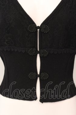 画像2: axes femme / チャイナボタンカーディガン M クロ O-25-05-08-061-AX-TO-IG-OS