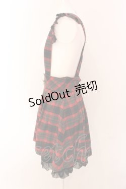 画像2: Secret Honey / タータンチェックサスペンダースカート 2 アカ×グレーチェック O-25-05-08-069-CA-SK-IG-OS