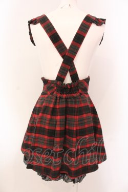 画像3: Secret Honey / タータンチェックサスペンダースカート 2 アカ×グレーチェック O-25-05-08-069-CA-SK-IG-OS