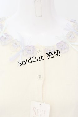 画像2: Secret Honey / 半袖パンジーカーディガン  アイボリー O-25-05-08-070-CA-TO-IG-OS