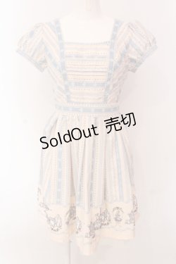 画像1: Secret Honey / パフスリーブワンピース(スクエアワンピース)  アイボリー×サックス O-25-05-08-072-CA-OP-IG-OS