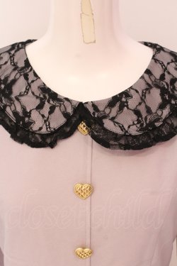 画像2: Ank Rouge / ハートボタンセミフレアーワンピース  グレー×クロ O-25-05-08-074-CA-OP-IG-OS