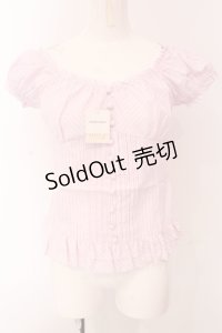 Secret Honey / レースアップパフブラウス  ピンク O-25-05-08-076-CA-BL-IG-OS