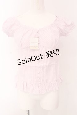 画像1: Secret Honey / レースアップパフブラウス  ピンク O-25-05-08-076-CA-BL-IG-OS