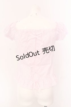 画像3: Secret Honey / レースアップパフブラウス  ピンク O-25-05-08-076-CA-BL-IG-OS