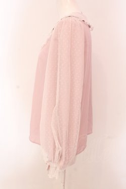 画像3: axes femme kawaii / ドットチュールローズブラウス  ピンク O-25-05-08-077-AX-BL-IG-OS