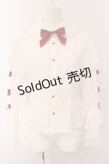 To Alice / ヴィンテージドールブラウス  シロ×アカ O-25-05-08-080-LO-BL-IG-OS