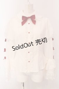 To Alice / ヴィンテージドールブラウス  シロ×アカ O-25-05-08-080-LO-BL-IG-OS