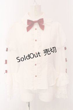 画像1: To Alice / ヴィンテージドールブラウス  シロ×アカ O-25-05-08-080-LO-BL-IG-OS