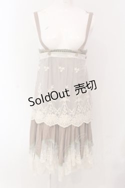 画像1: Favorite / チュールレースレイヤードワンピース  ブラウン×アイボリー O-25-05-08-082-LO-OP-IG-OS