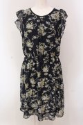 axes femme / 花柄ワンピース M ネイビー O-25-05-08-085-AX-BL-IG-OS