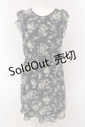 axes femme / 花柄ワンピース M ネイビー O-25-05-08-085-AX-BL-IG-OS