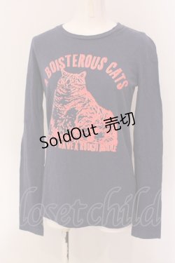 画像1: RNA / キャットプリントカットソー  ブルー O-25-05-08-089-PU-TO-IG-ZT400