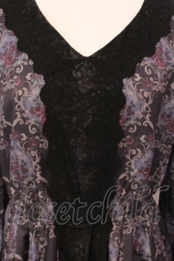 画像2: axes femme / ローズガーランド柄ロングワンピース F クロ O-25-05-08-091-AX-OP-OW-OS