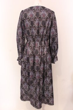 画像4: axes femme / ローズガーランド柄ロングワンピース F クロ O-25-05-08-091-AX-OP-OW-OS