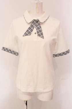 画像1: F i.n.t / チェックタイ付きポロシャツ F シロ O-25-05-08-092-CA-BL-OW-OS