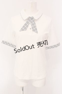 画像1: F i.n.t / チェックタイ付きポロシャツ F シロ O-25-05-08-092-CA-BL-OW-OS