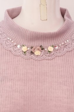画像2: axes femme / バラボトルネックプルオーバー M ピンク O-25-05-08-094-AX-TO-OW-OS