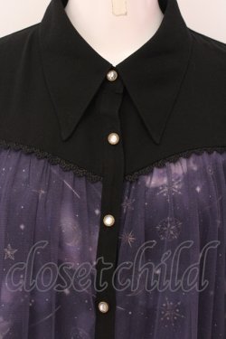 画像2: axes femme / ステラートプリントシャツワンピース F パープル O-25-05-08-097-AX-OP-OW-OS