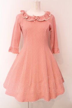 画像1: Emily Temple cute / ハートジャガードワンピース  ピンク O-25-05-08-014-ET-OP-OW-OS