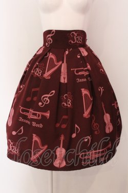 画像1: Innocent World / オーケストラの楽器柄スカート LL ワイン O-25-05-08-017-IW-SK-OW-OS