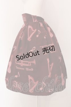 画像2: Innocent World / オーケストラの楽器柄スカート LL ワイン O-25-05-08-017-IW-SK-OW-OS