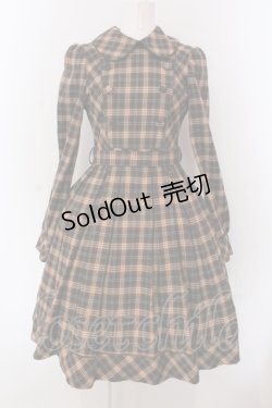 画像1: Victorian maiden / ブリティッシュチェックドレス  オリーブブラウン O-25-05-08-018-CL-OP-OW-ZT154