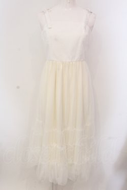 画像1: evelyn / 肩リボンチュールキャミワンピース F シロ O-25-05-08-028-LO-OP-OW-OS