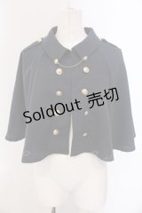 axes femme / チェーン付きダブル釦ケープ  ネイビー O-25-05-10-043-AX-JA-IG-OS