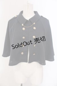 axes femme / チェーン付きダブル釦ケープ  ネイビー O-25-05-10-043-AX-JA-IG-OS