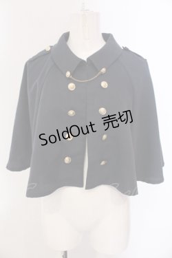画像1: axes femme / チェーン付きダブル釦ケープ  ネイビー O-25-05-10-043-AX-JA-IG-OS