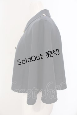 画像2: axes femme / チェーン付きダブル釦ケープ  ネイビー O-25-05-10-043-AX-JA-IG-OS
