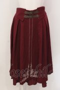 axes femme / 刺繍入りベルト装飾スカート F ワイン O-25-05-10-044-AX-SK-IG-OS