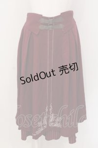 axes femme / 刺繍入りベルト装飾スカート F ワイン O-25-05-10-044-AX-SK-IG-ZI
