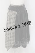 axes femme POETIQUE / チェッププリーツフェイクレザースカート  クロ×アイボリー O-25-05-10-045-AX-SK-IG-OS