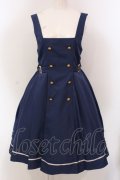 Amavel / Classic School サイドプリーツジャンパースカート  ブルー O-25-05-10-005-CA-SK-IG-OS