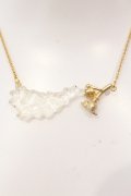 Q-pot. / ファンタジア/ブルームネックレス  クリア×ゴールド O-25-05-10-053-QP-ZA-OW-OS