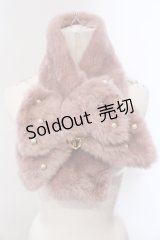 BABY,THE STARS SHINE BRIGHT / リボンとパールのファーマフラー  ピンク O-25-05-10-054-BA-ZA-IG-ZT-K019