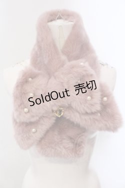 画像1: BABY,THE STARS SHINE BRIGHT / リボンとパールのファーマフラー  ピンク O-25-05-10-054-BA-ZA-IG-ZT-K019