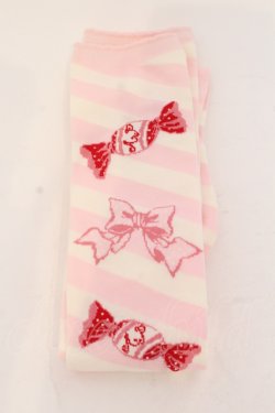 画像1: Angelic Pretty / キャンディボーダーオーバーニー 2007年  ピンク×シロ O-25-05-10-069-AP-ZA-IG-OS