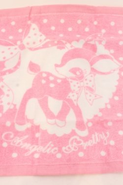 画像2: Angelic Pretty / 小鹿のミルキーちゃんタオルハンカチ  シロ×ピンク O-25-05-10-072-AP-ZA-IG-OS