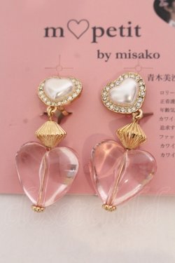 画像2: m petit by misako / AMハートイヤリング  ゴールド×クリア O-25-05-10-074-LO-AC-IG-OS
